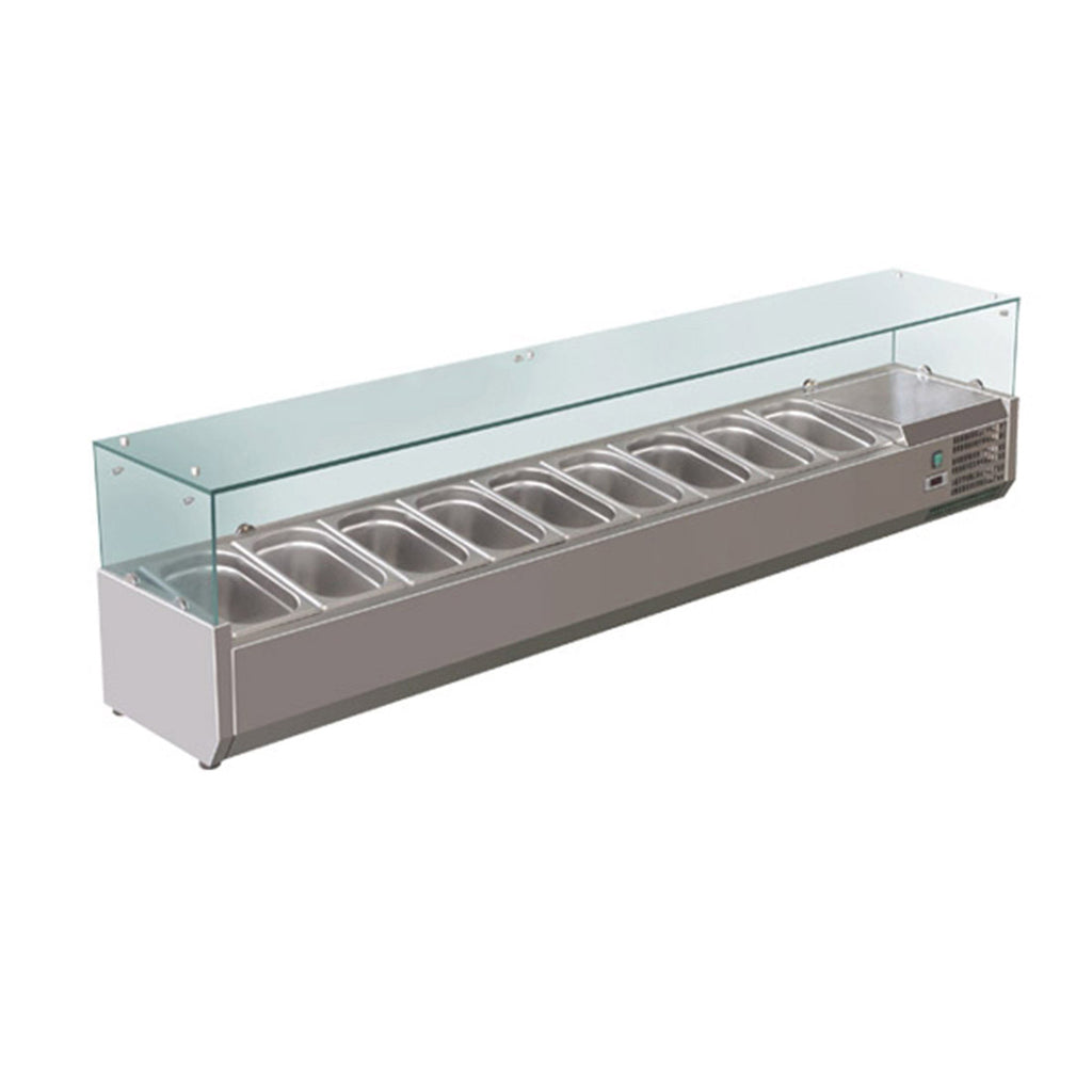 FED-X Flat Glass Salad Bench - XVRX2000/380