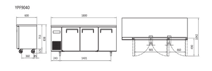 Atosa Undercounter Fridge 1800mm YPF9040